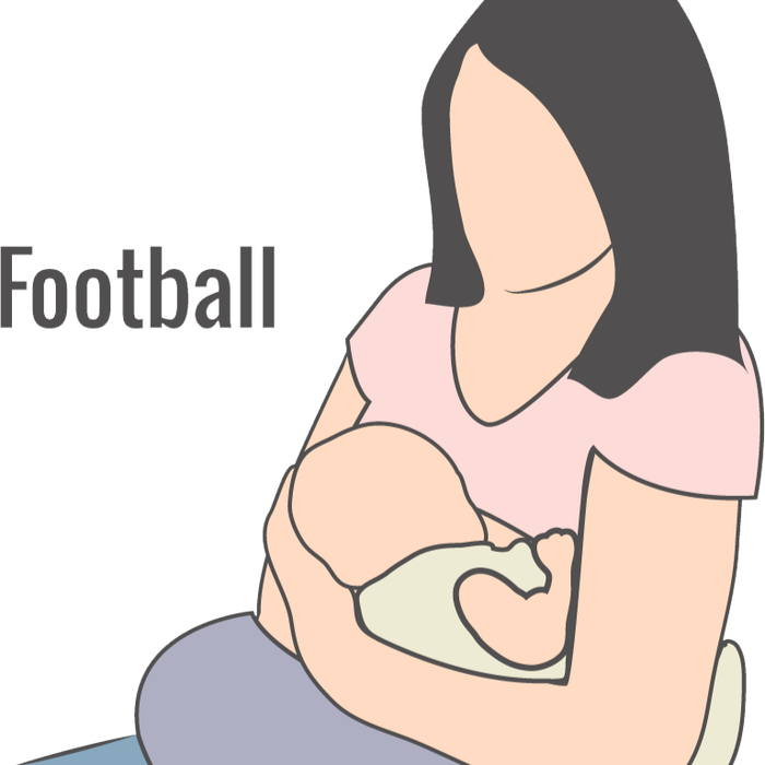 母乳での授乳を行う際の姿勢のフットボール・ホールド
